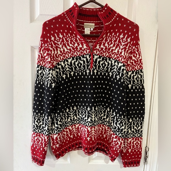 Ralph Lauren style Cold water Creek red knit sweater size Small - Picture 1 of 9